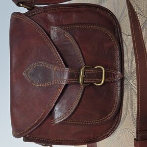 Firu Handmade Waxed Goat Hide Leather  Saddlebag!